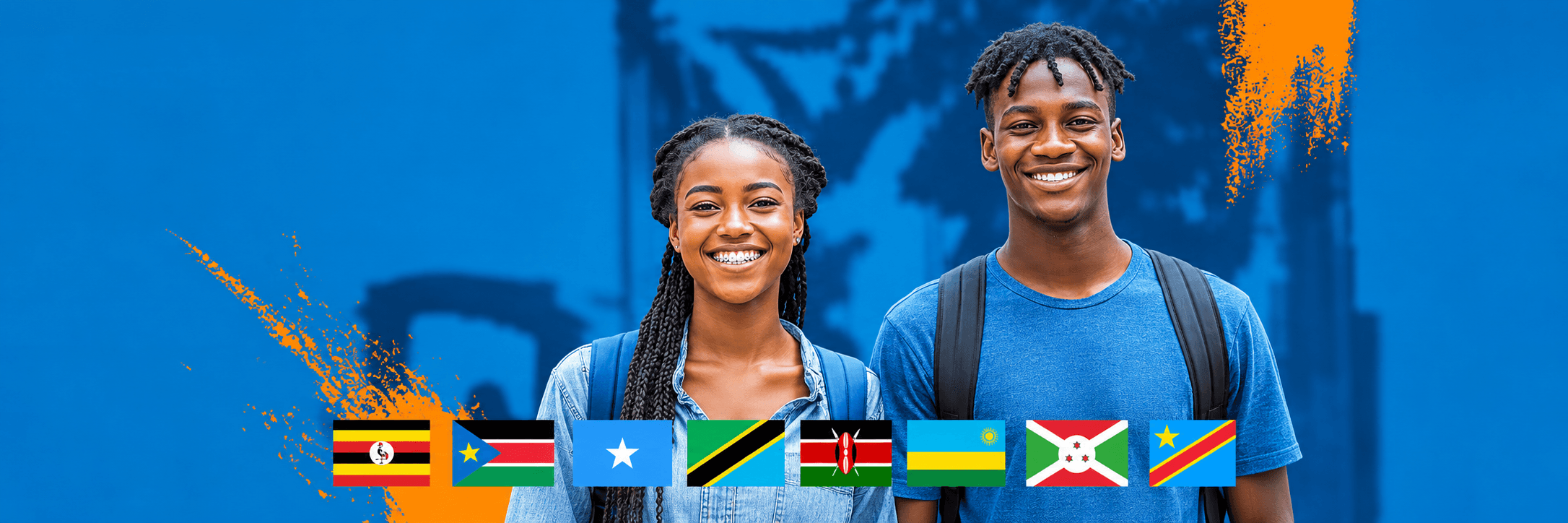 Cavendish University Uganda students celebrating with regional flags
